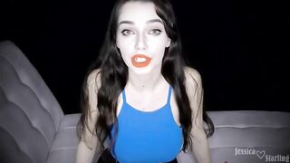You hate her big tits, but she wants you to cum
