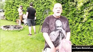 Cock sucking voyeur girl got caught and creampied by Egon Kowalski
