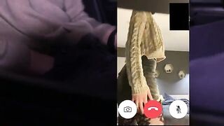 A wife fucks a stranger while her husband watches the video call