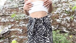 Help the petite brunette find her way? No problem, get naked and squirt for a stranger