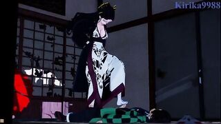 Tanjiro Kamado fucked deep in his Japanese room by Daki