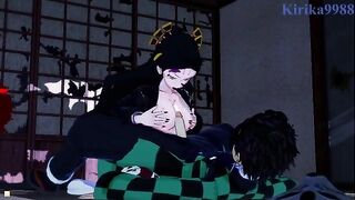 Tanjiro Kamado fucked deep in his Japanese room by Daki
