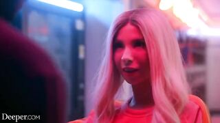 A pretty girl Kenzie has sex in public place